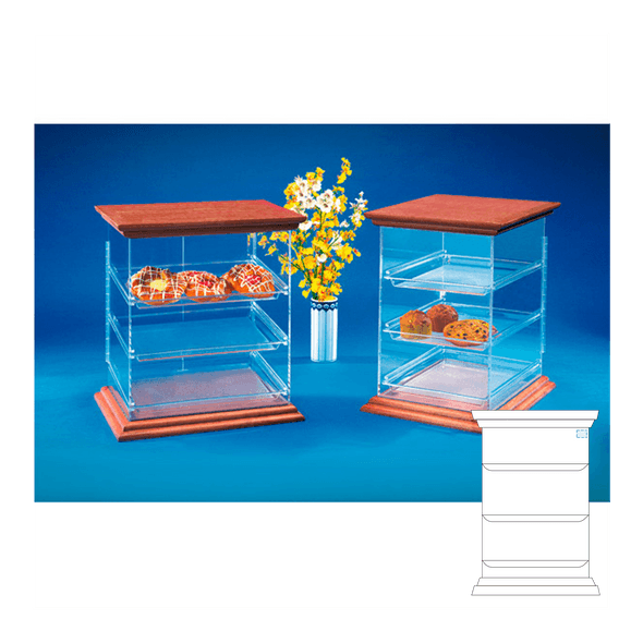 Pastry Exhibitor w/ Lid Transparent Wood Methacrylate